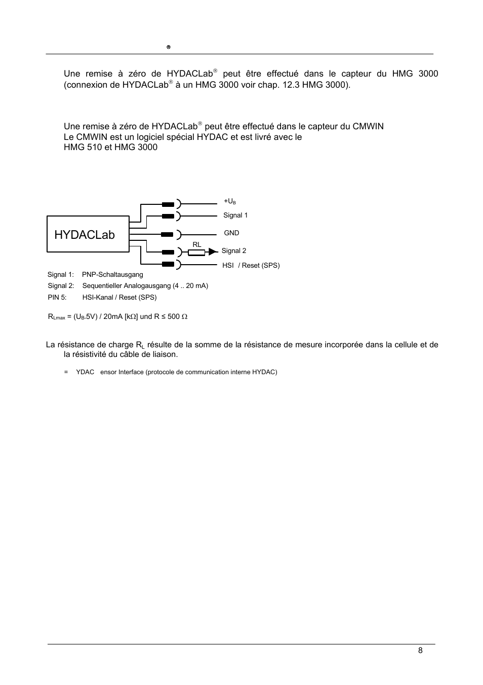 Hydaclab, Branchement électrique | HYDAC HLB 1300 User Manual | Page 38 / 46