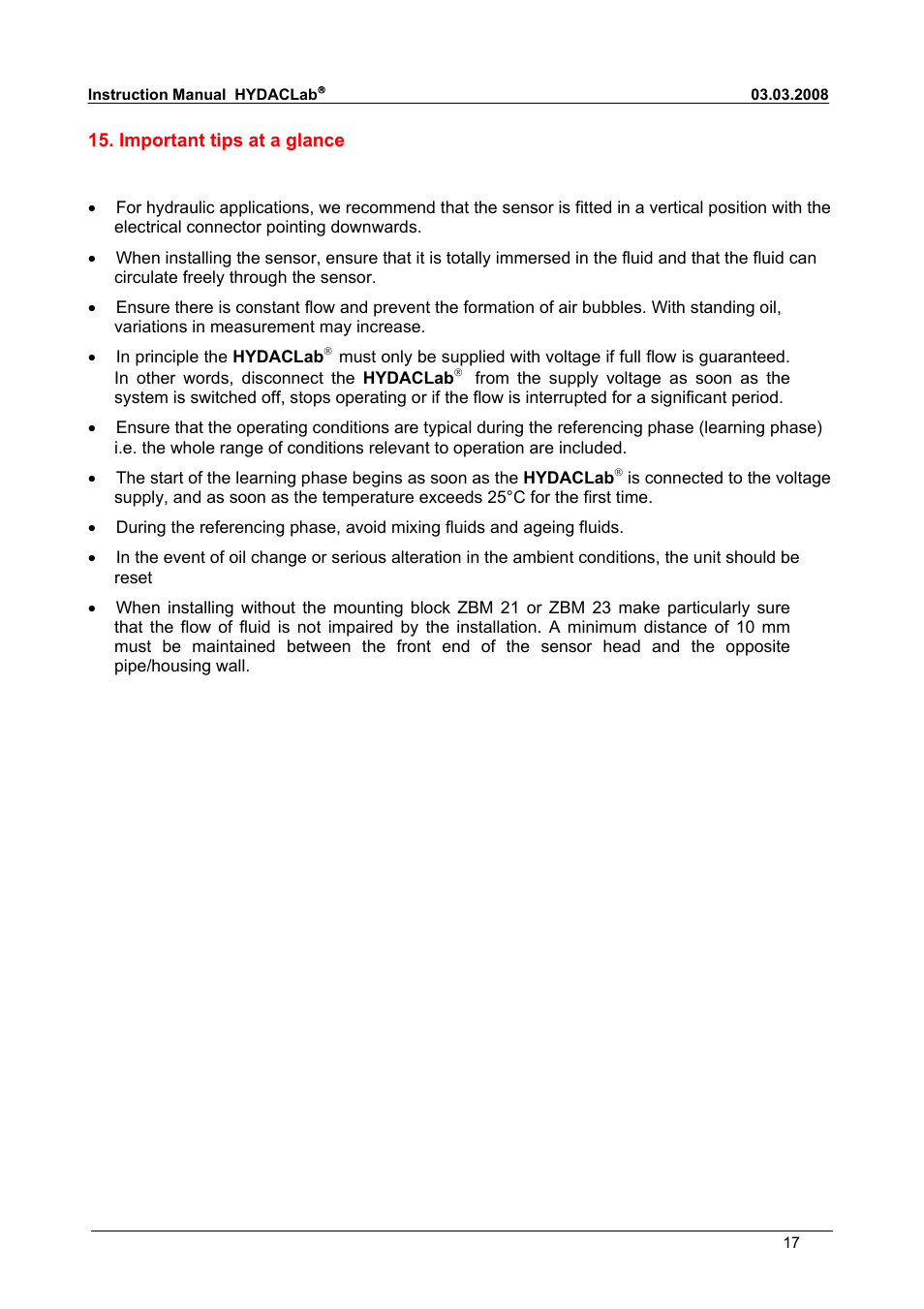 HYDAC HLB 1400 User Manual | Page 17 / 18