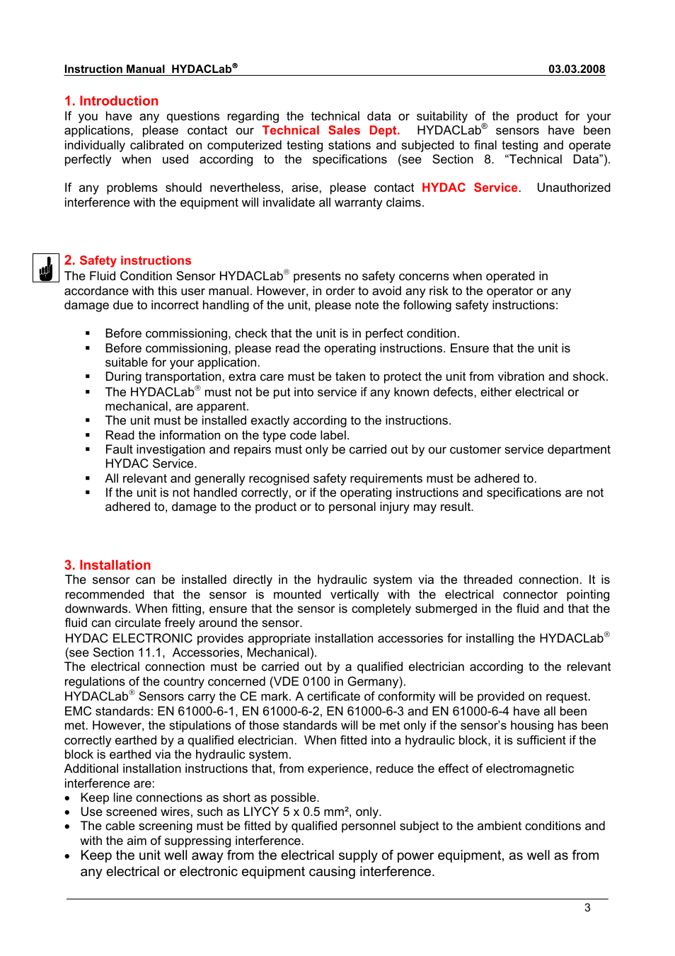 HYDAC HLB 1400 User Manual | Page 3 / 18