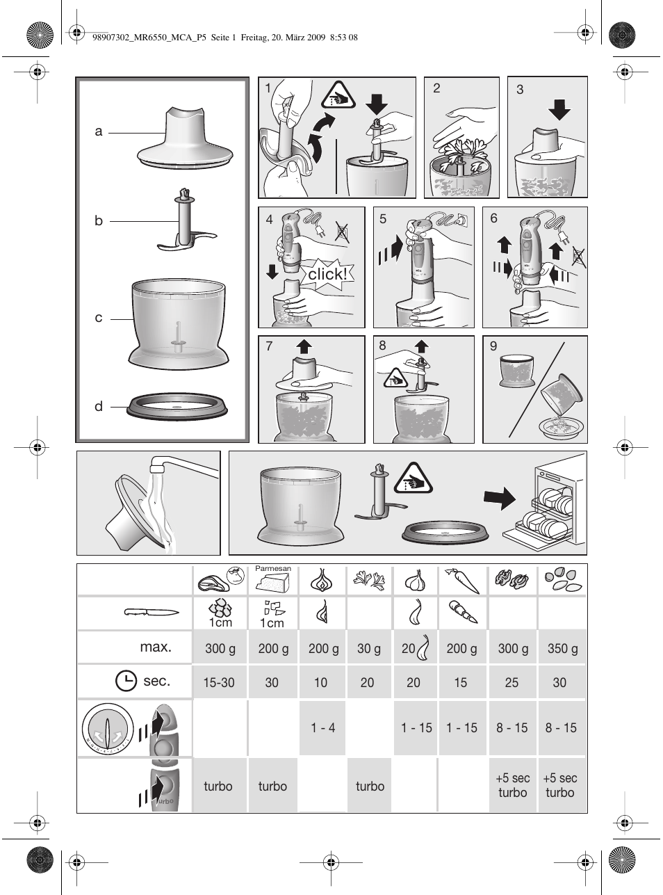 Click | Braun MR 6500 M CA User Manual | Page 4 / 40