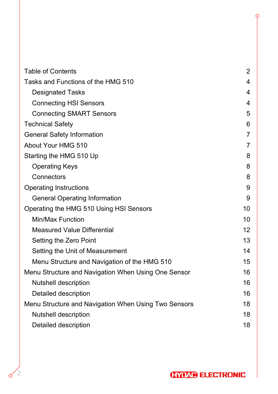 HYDAC HMG 510 User Manual | Page 2 / 26
