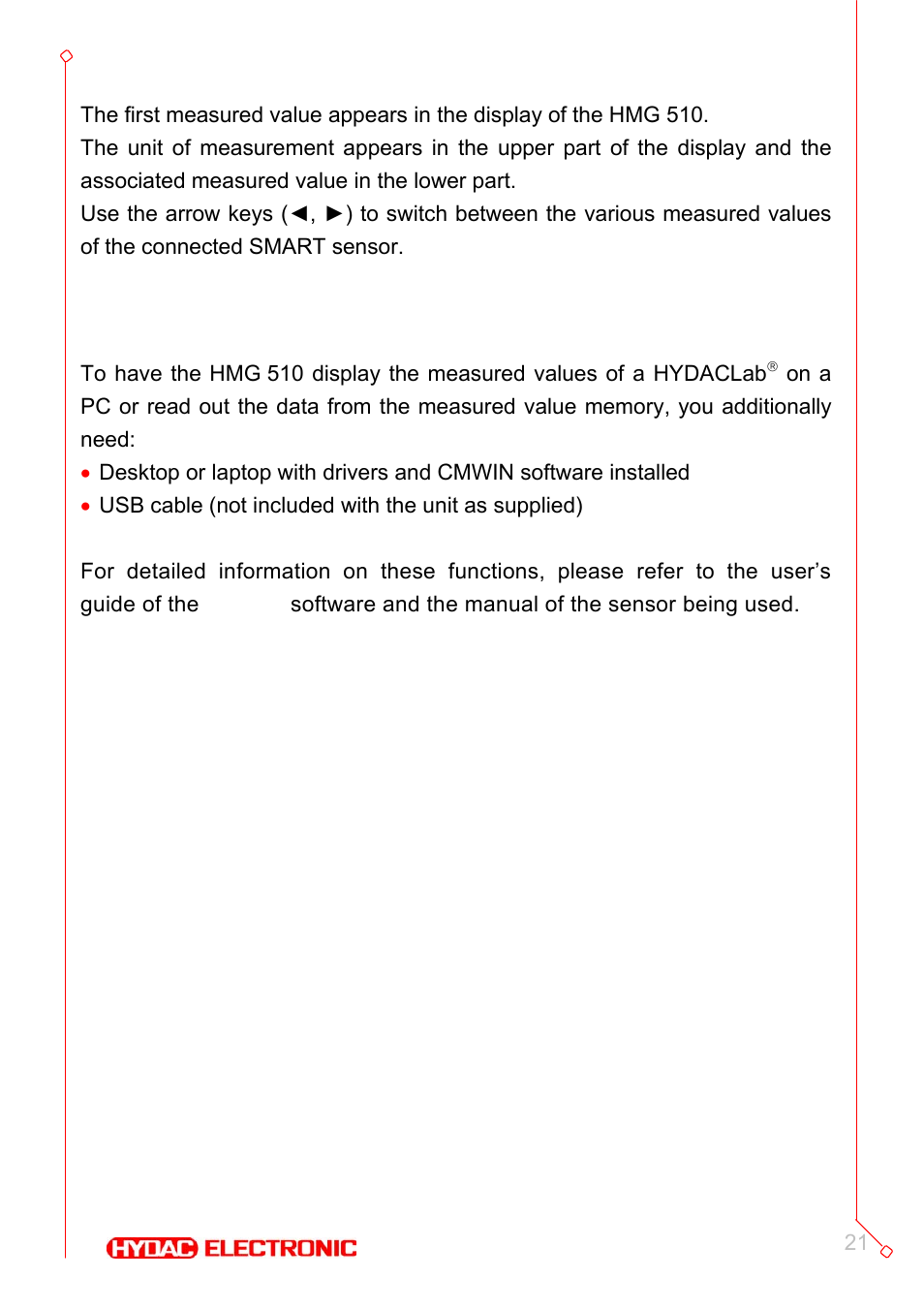 HYDAC HMG 510 User Manual | Page 21 / 26