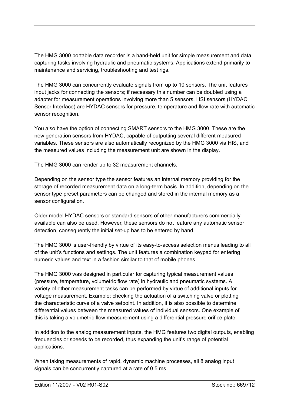 HYDAC HMG 3000 User Manual | Page 4 / 76