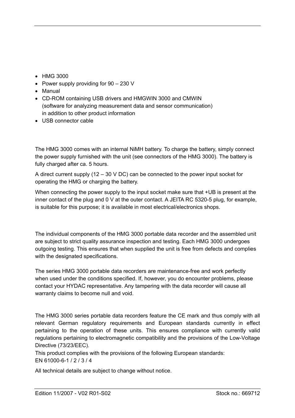 3 technical safety | HYDAC HMG 3000 User Manual | Page 7 / 76