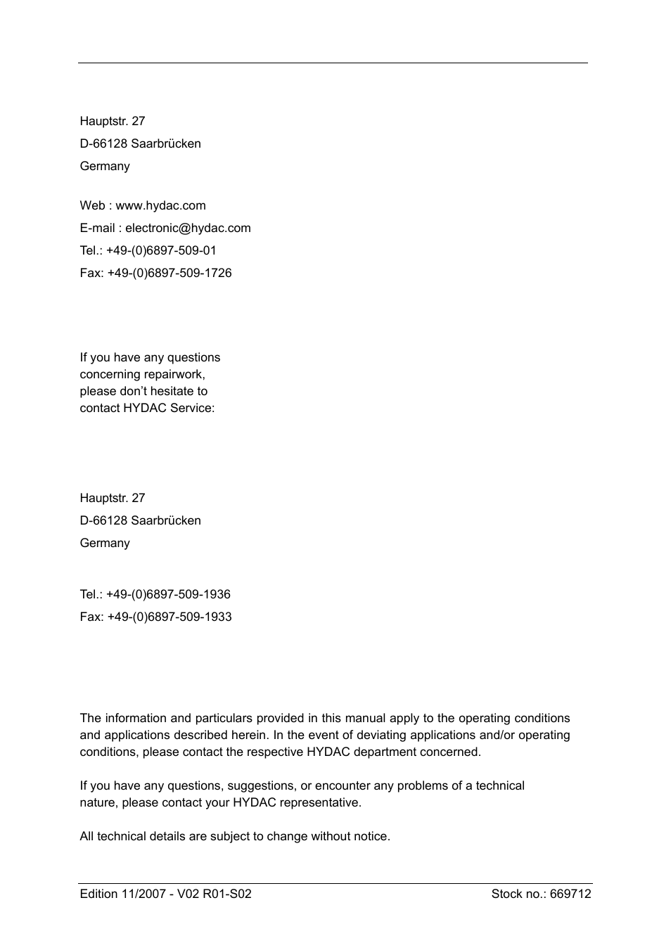 HYDAC HMG 3000 User Manual | Page 76 / 76