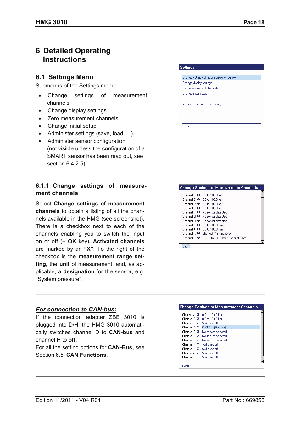 6 detailed operating instructions | HYDAC HMG 3010 User Manual | Page 18 / 86