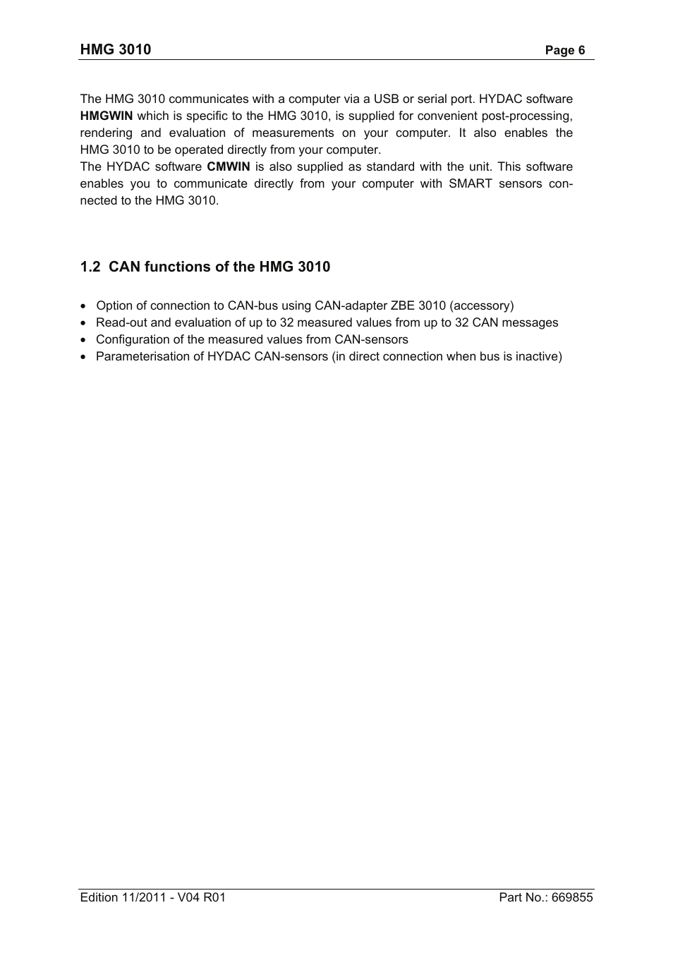 HYDAC HMG 3010 User Manual | Page 6 / 86