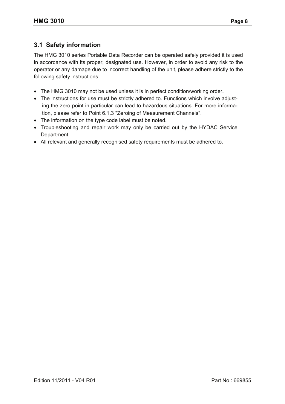 HYDAC HMG 3010 User Manual | Page 8 / 86