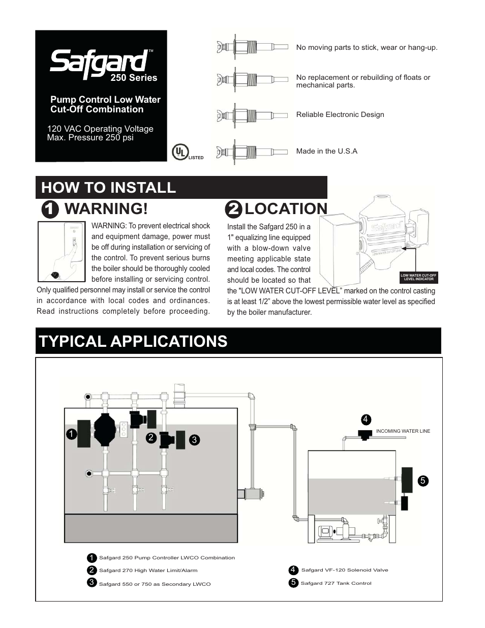 Hydrolevel 250 Series User Manual | 8 pages