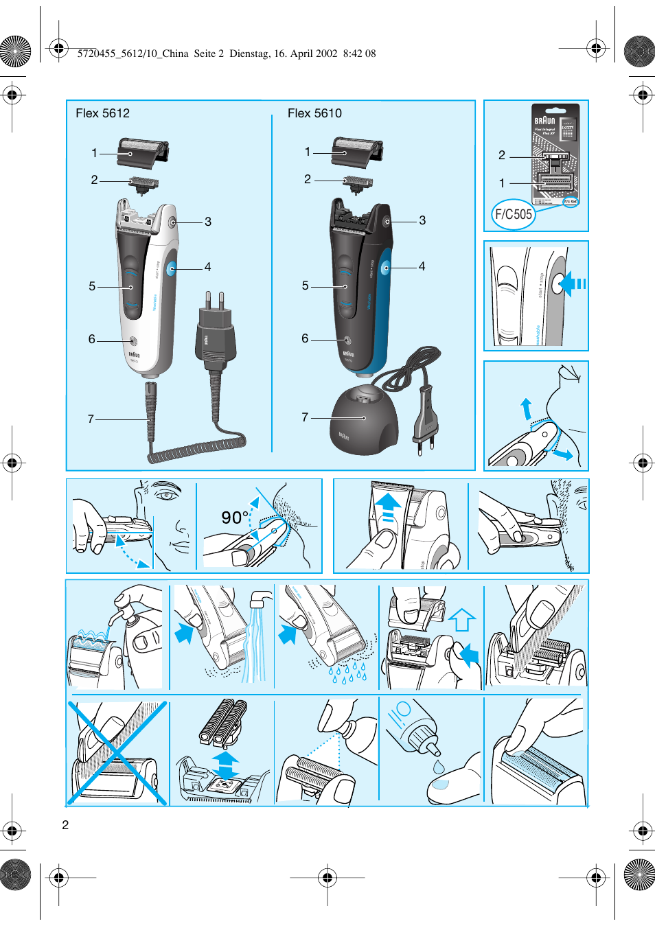 F/c505 | Braun 5610 User Manual | Page 2 / 6
