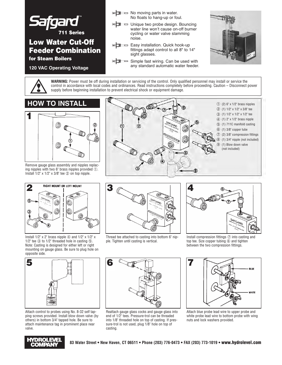 Hydrolevel 711 Series User Manual | 4 pages