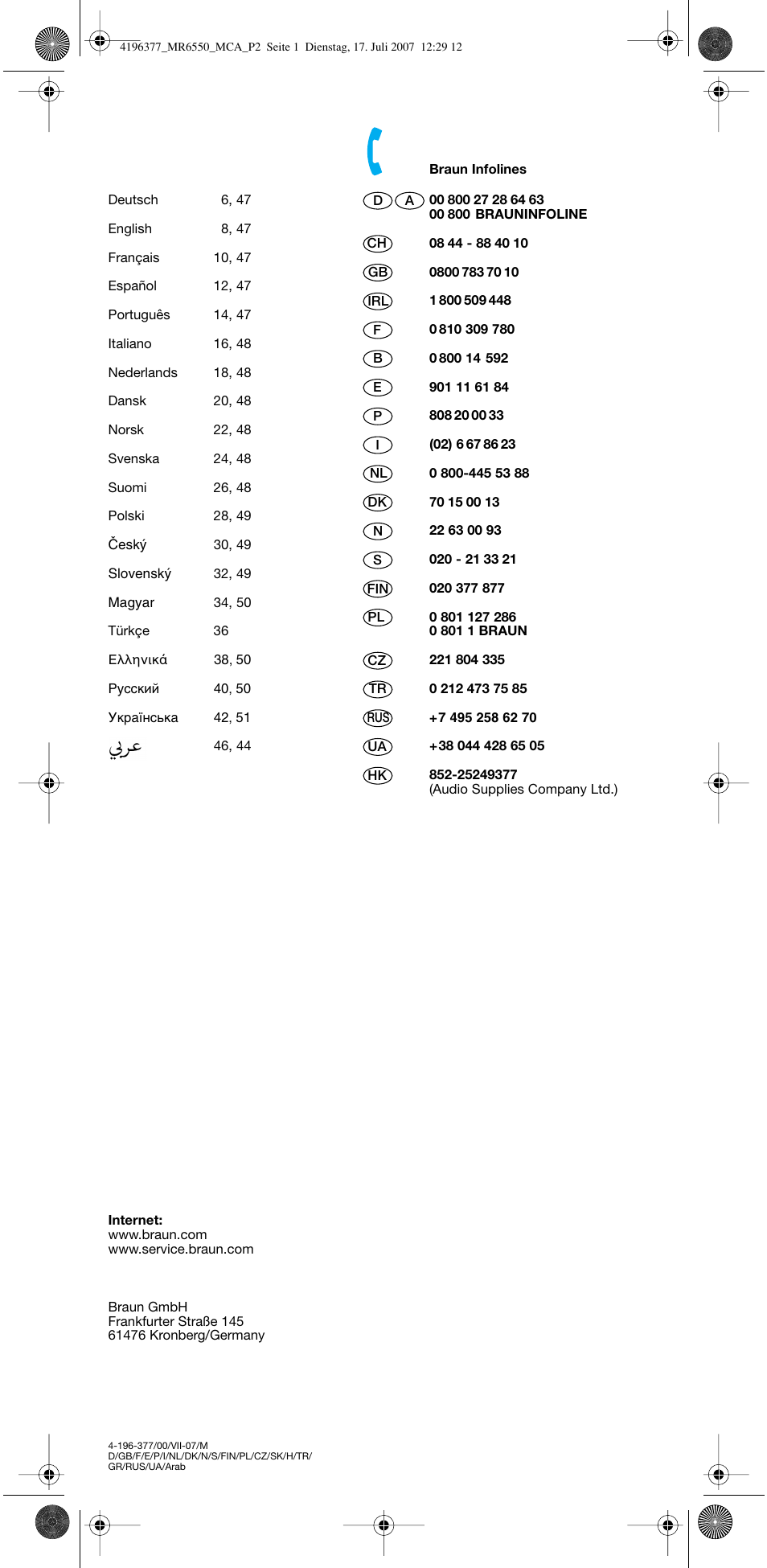 Braun MR 6550 CA User Manual | Page 2 / 50