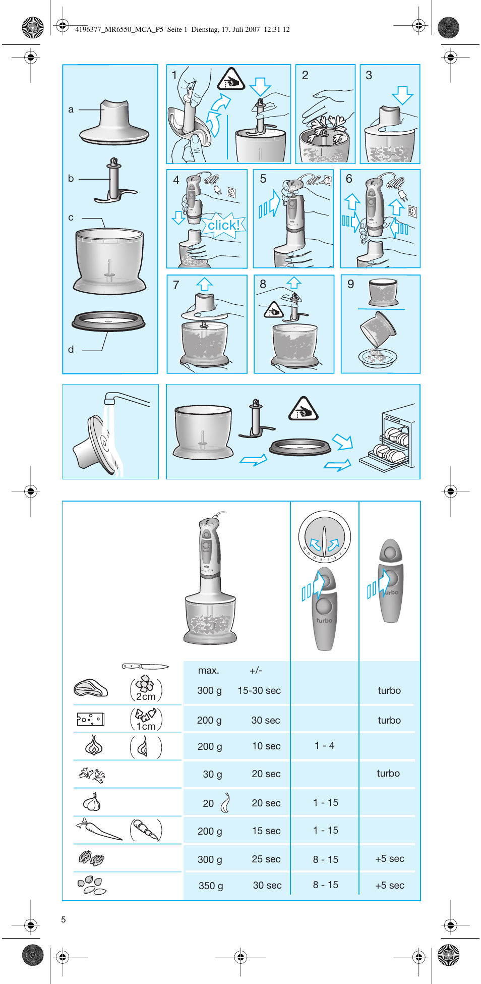 Click | Braun MR 6550 CA User Manual | Page 4 / 50