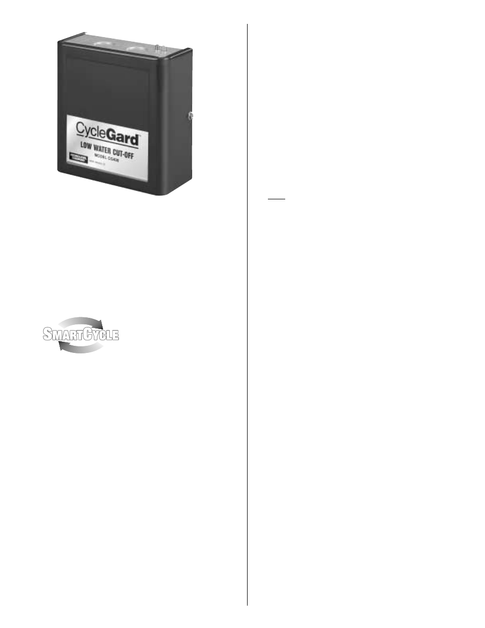 Operating instructions, Maintenance, Cyclegard intermittent level test feature | Hydrolevel CG400 Series User Manual | Page 3 / 4