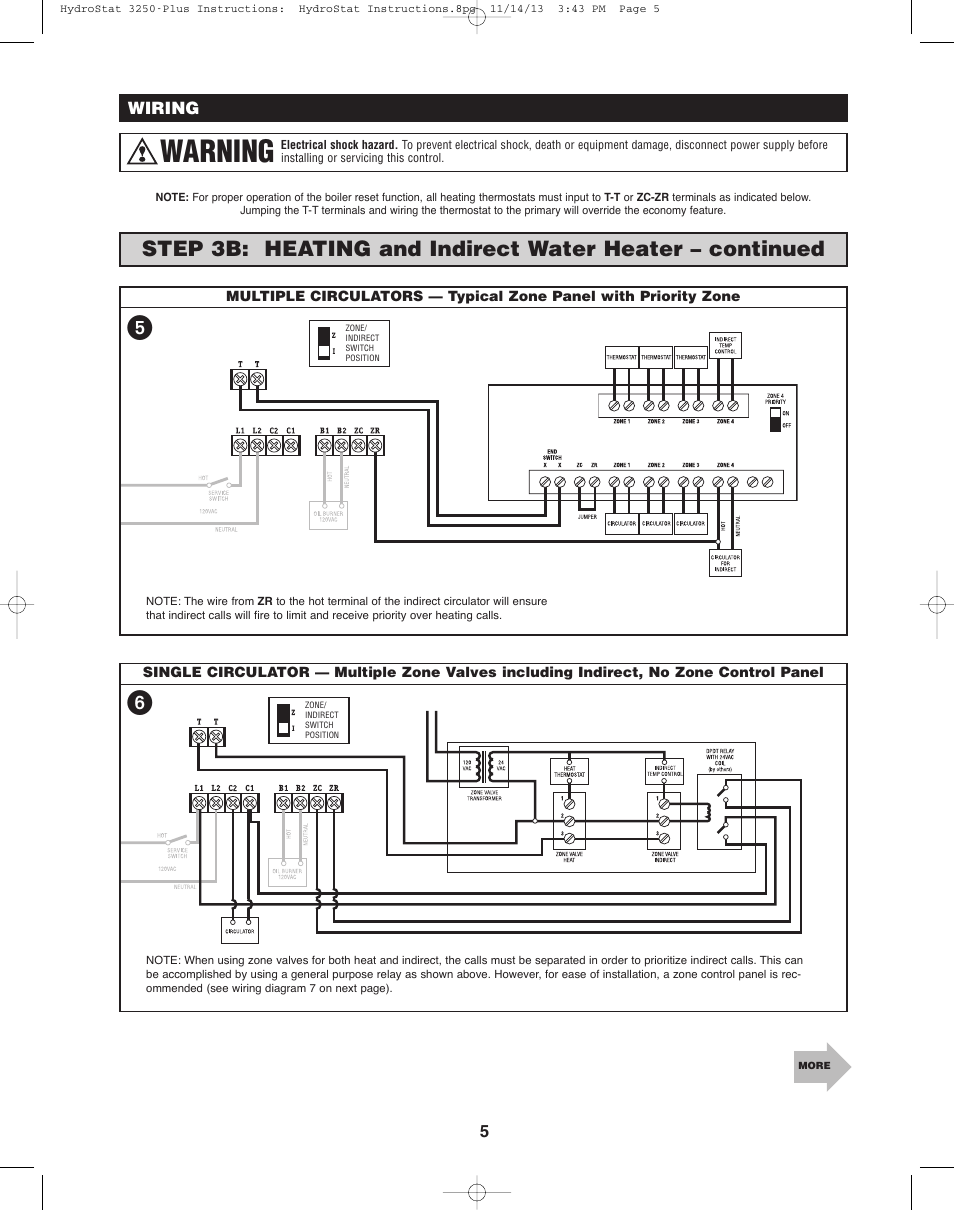 Warning, Wiring | Hydrolevel 3250-Plus User Manual | Page 5 / 16