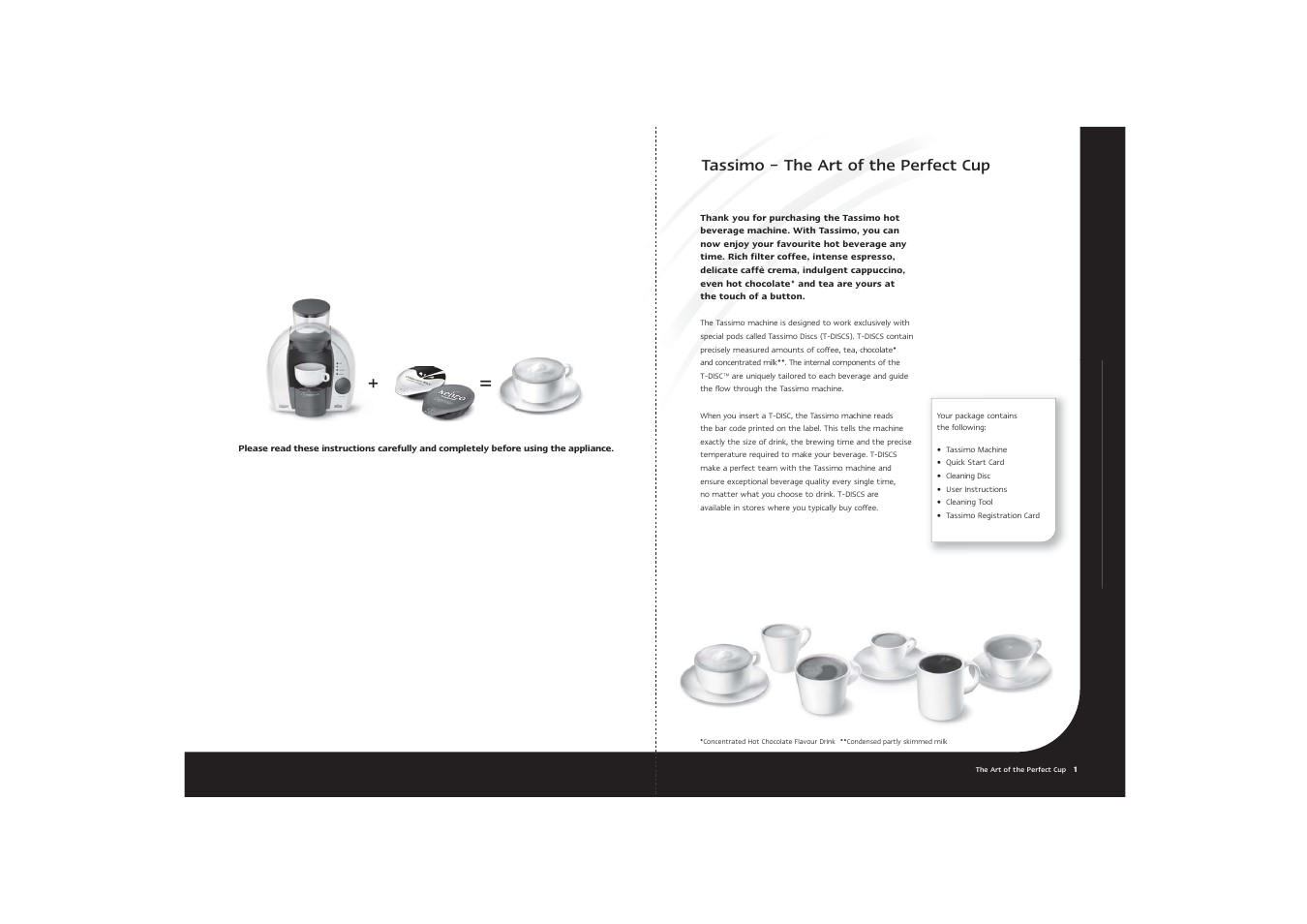 Tassimo – the art of the perfect cup | Braun Tassimo User Manual | Page 2 / 9