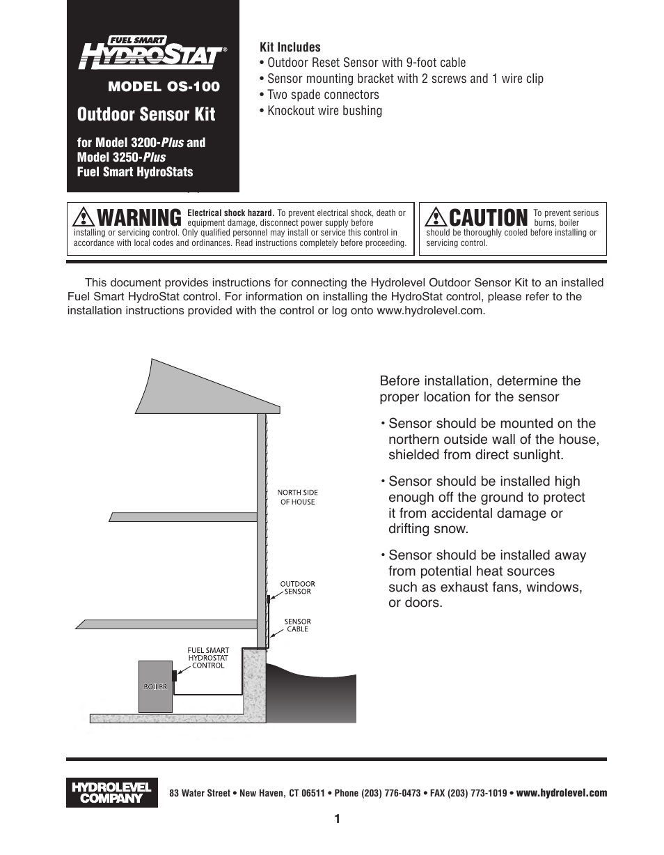 Hydrolevel OS-100 User Manual | 4 pages