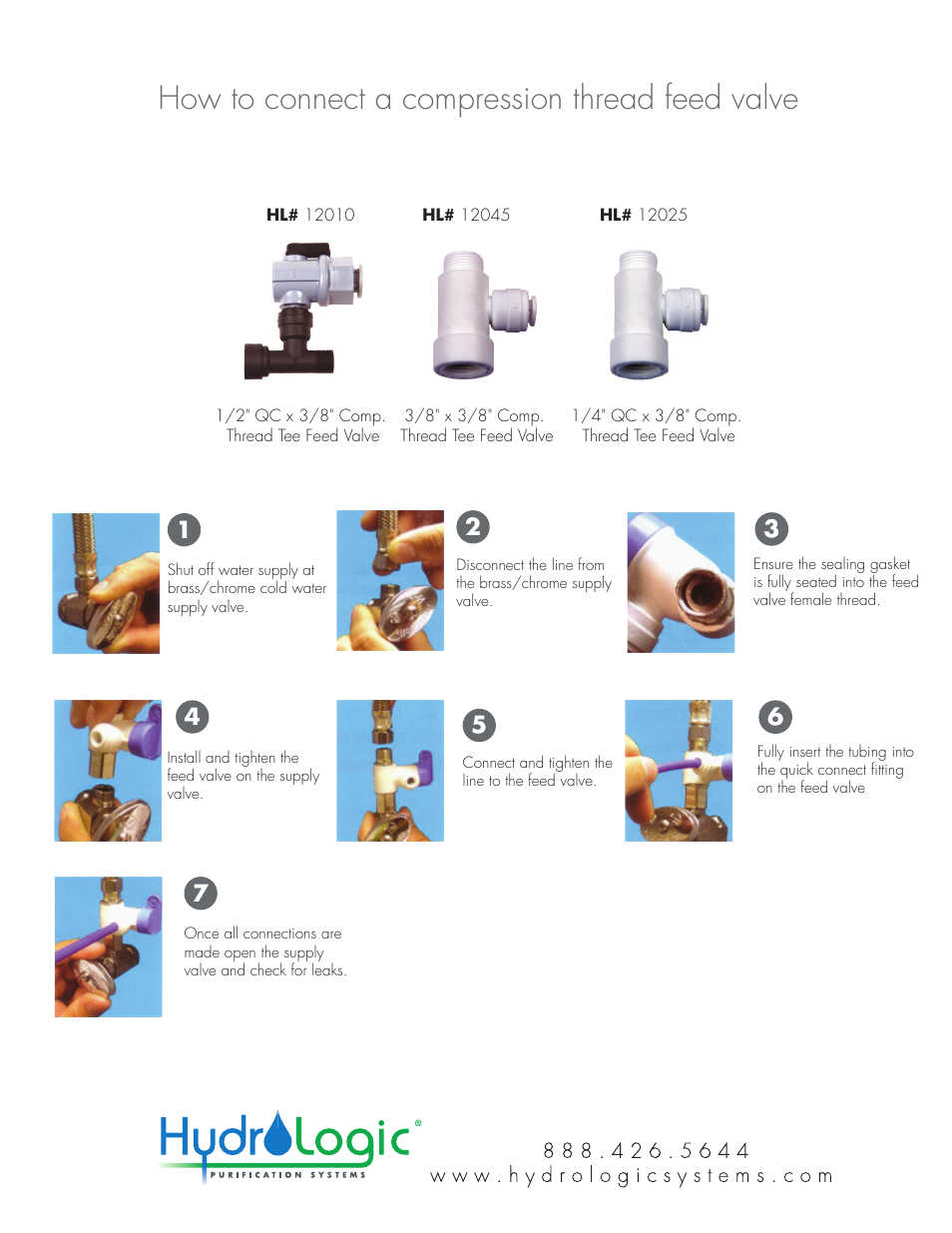 Hydro-Logic Feed Valve 12025 User Manual | 1 page