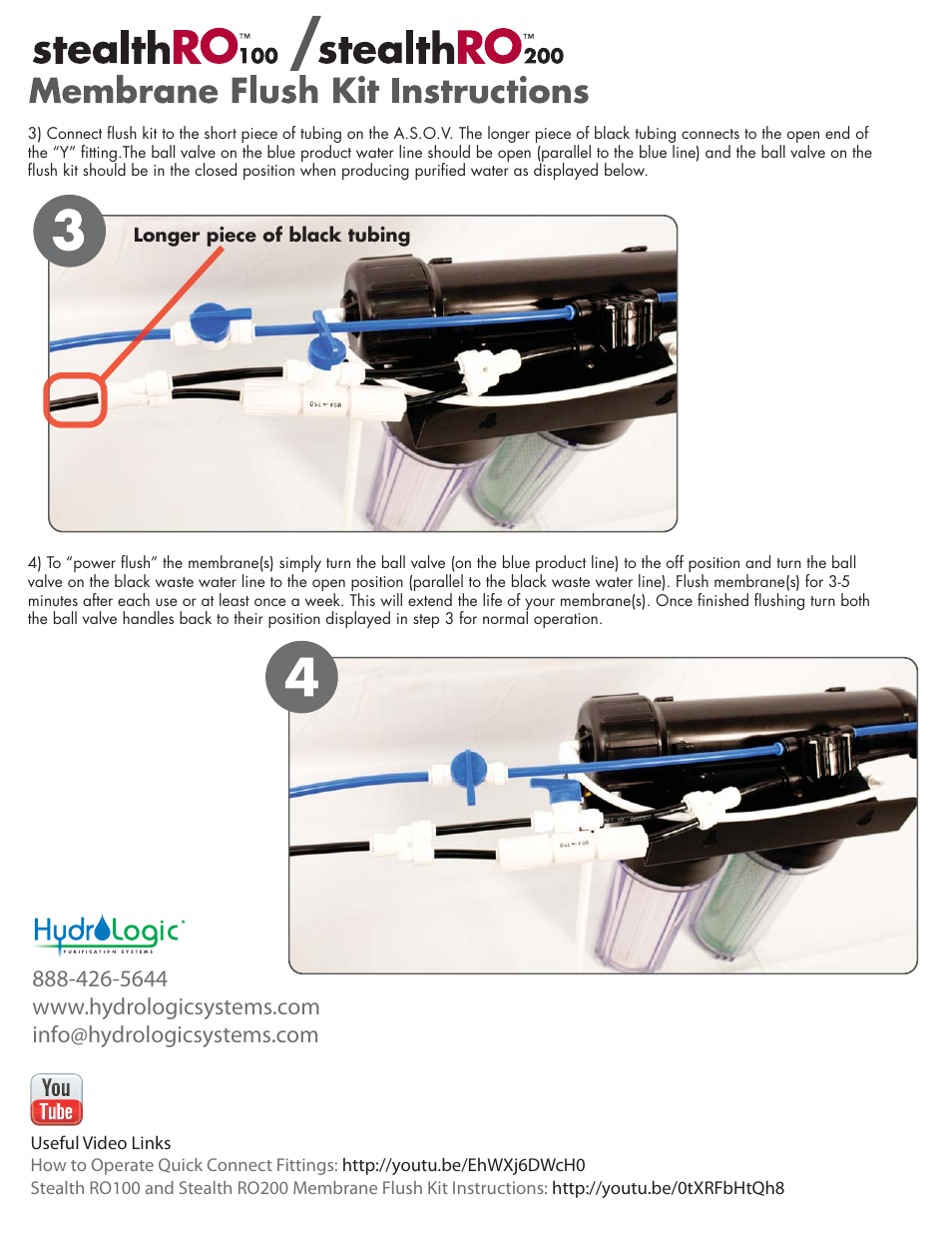 Hydro-Logic StealthRO200 - Membrane Flush Kit User Manual | Page 2 / 2