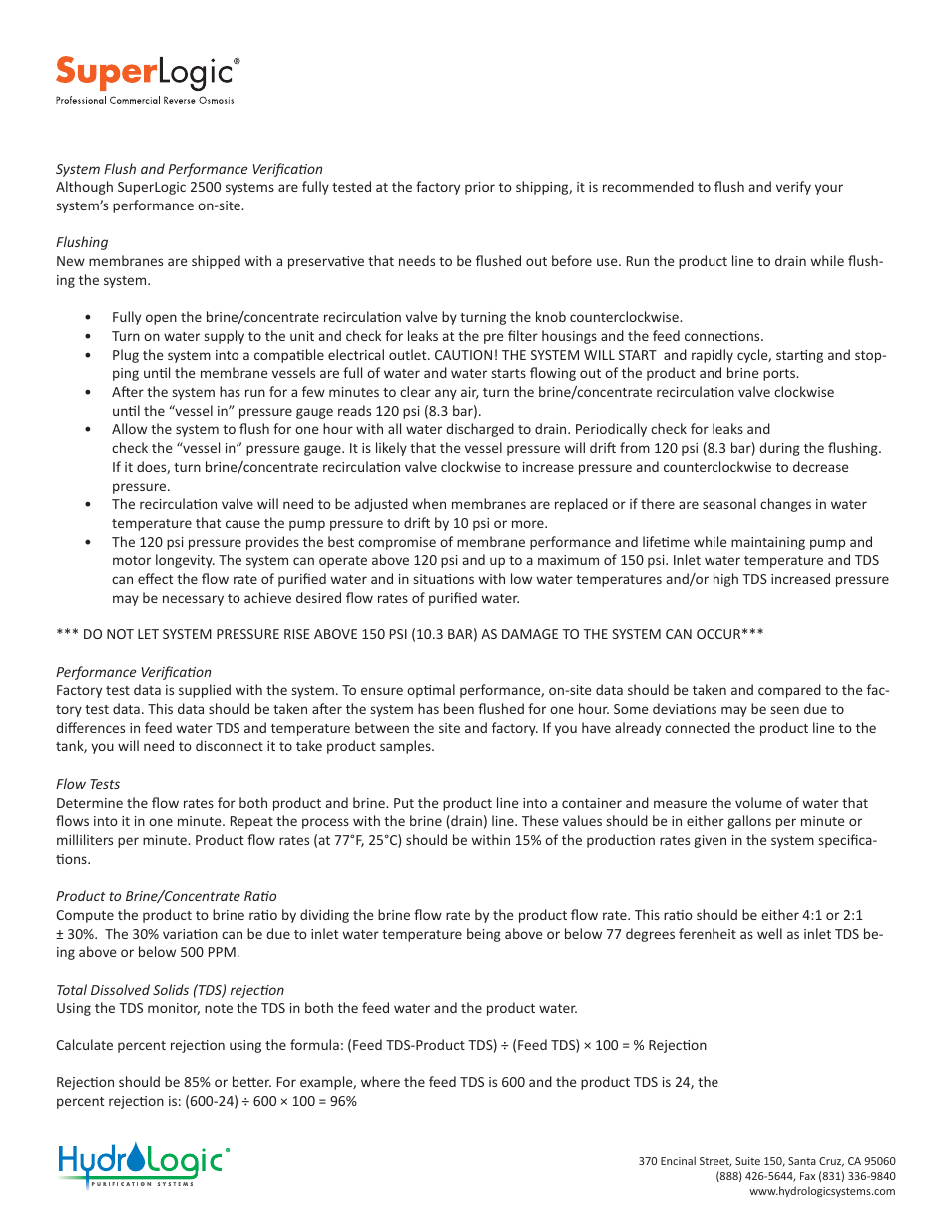 Superlogic 2500 manual | Hydro-Logic SuperLogic 2500 User Manual | Page 11 / 20