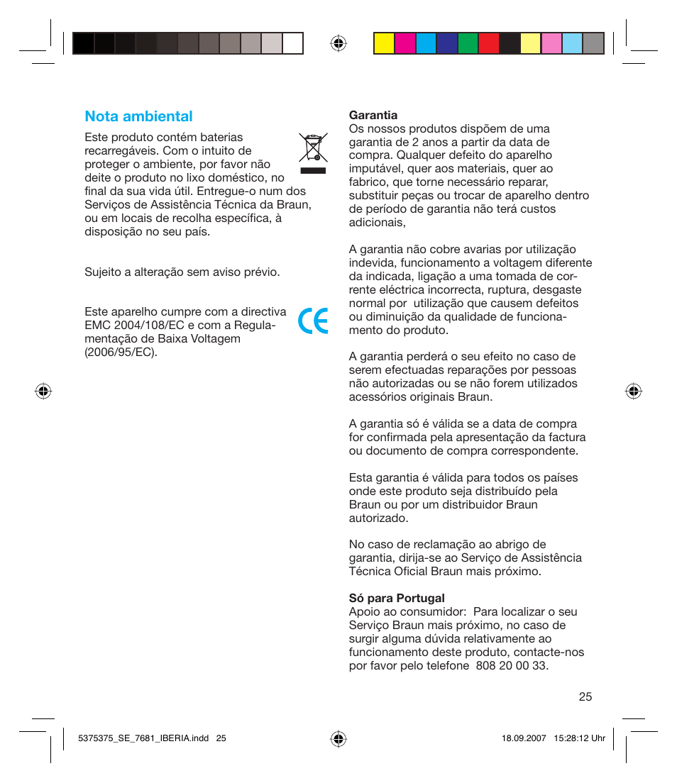 Nota ambiental | Braun TYPE 5375 User Manual | Page 25 / 40