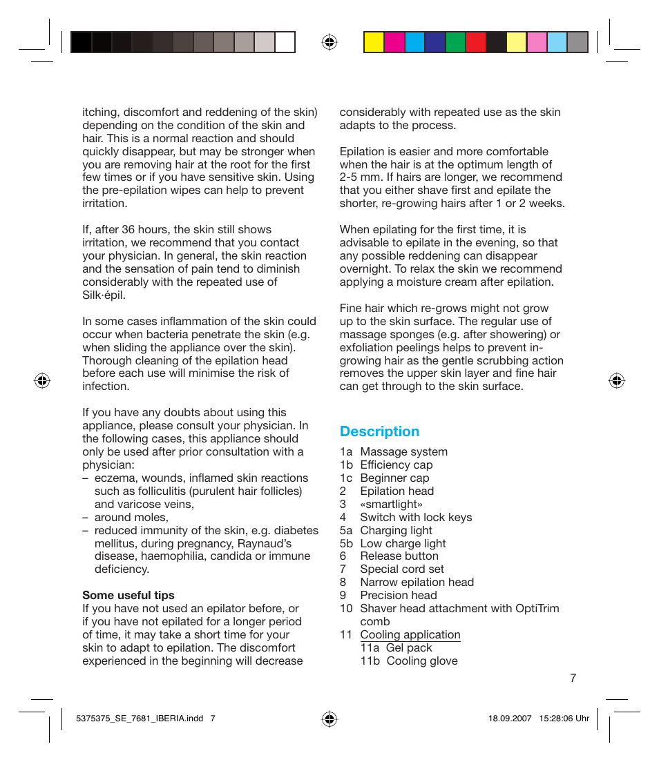 Description | Braun TYPE 5375 User Manual | Page 7 / 40