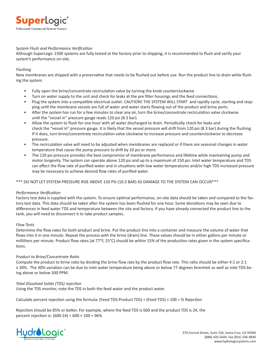 Superlogic 1500 manual | Hydro-Logic SuperLogic 1500 User Manual | Page 11 / 20