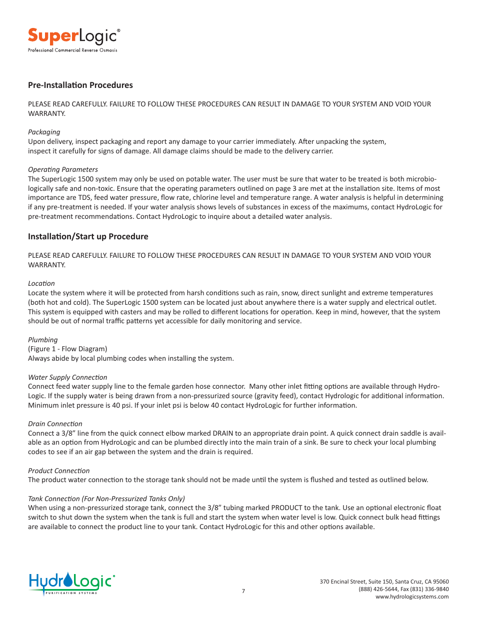 Superlogic 1500 manual | Hydro-Logic SuperLogic 1500 User Manual | Page 8 / 20