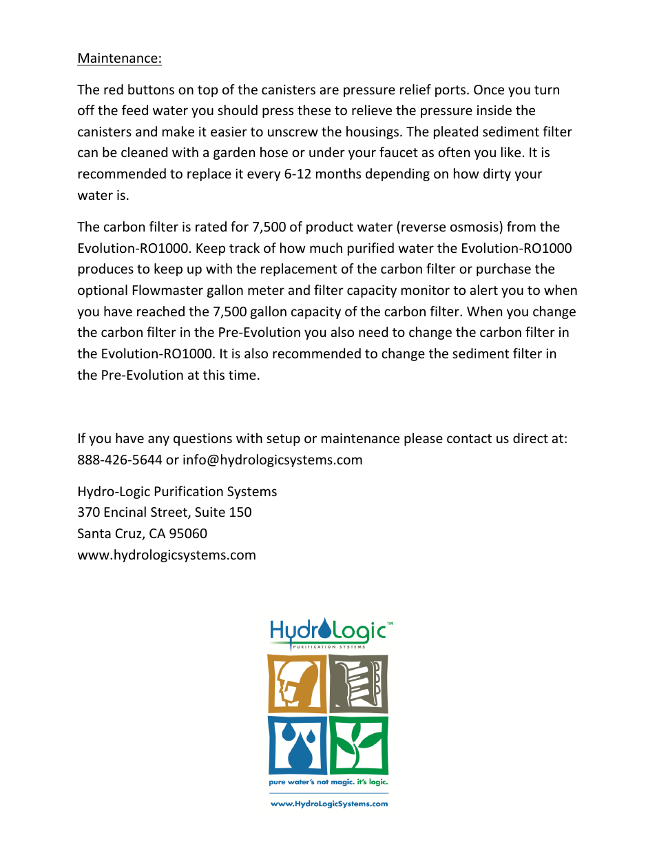 Hydro-Logic Pre Evolution User Manual | Page 2 / 2