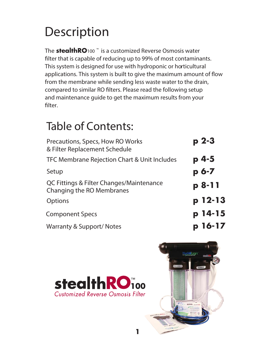 Hydro-Logic StealthRO100 User Manual | Page 3 / 20