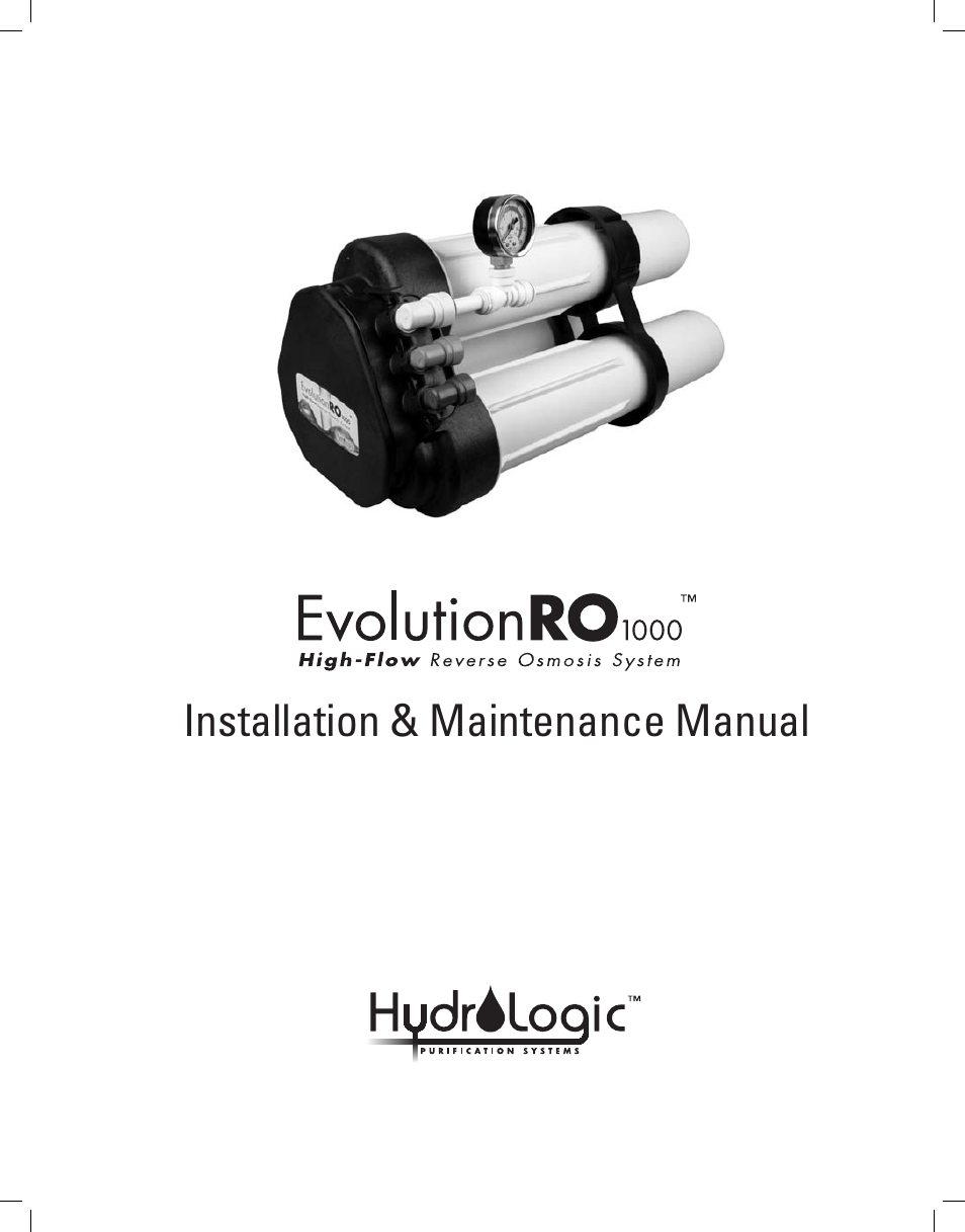 Hydro-Logic EvolutionRO 1000 User Manual | 16 pages