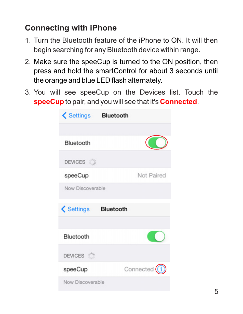 Audio out | iCreation speeCup Product Information Guide User Manual | Page 6 / 16