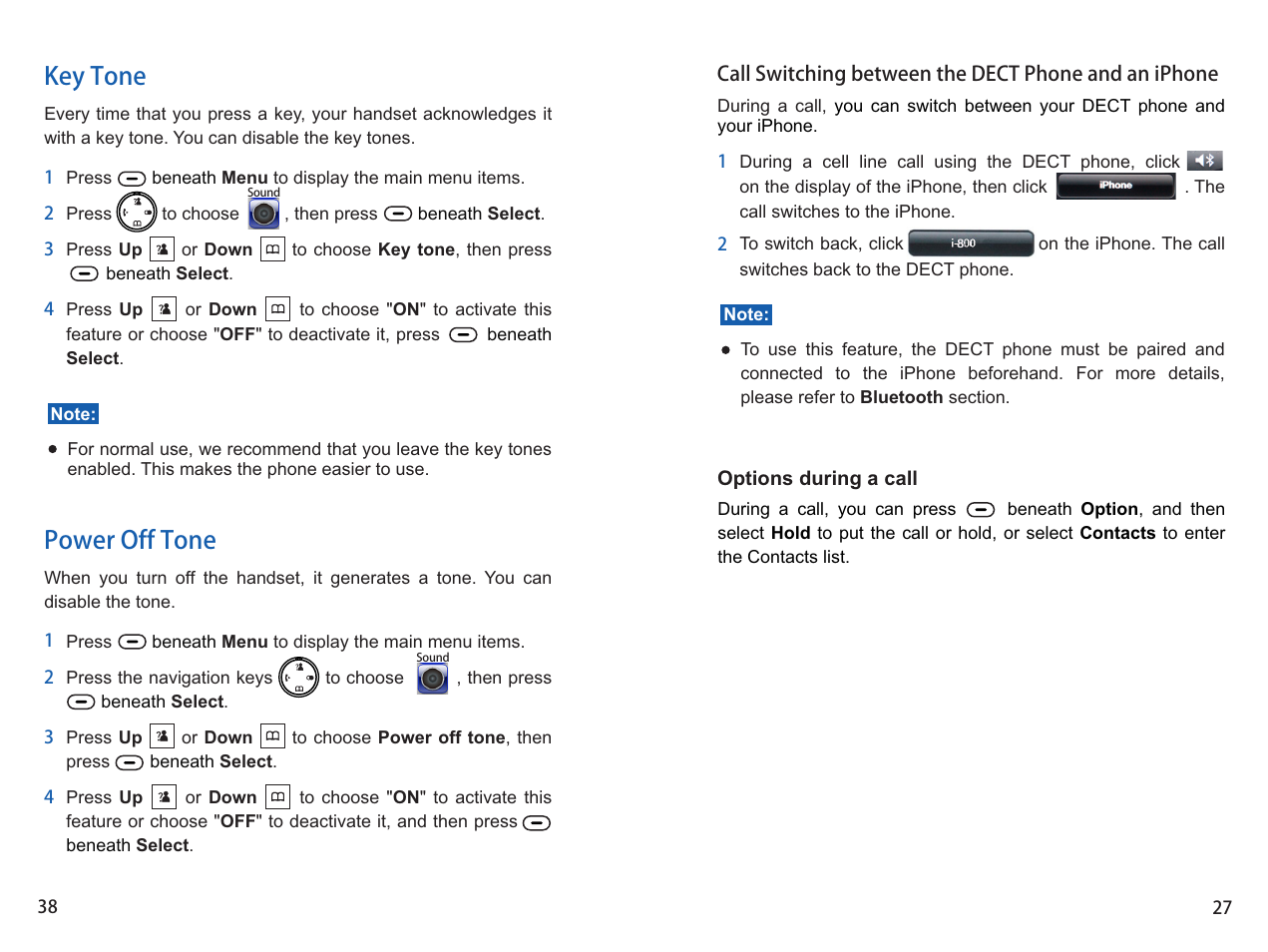 Key tone power off tone | iCreation i-800 User Manual | Page 28 / 64