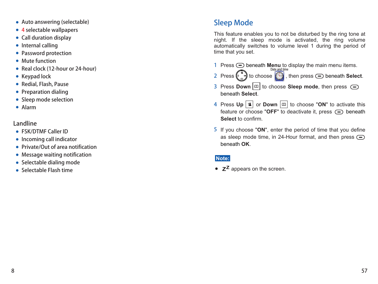 Sleep mode | iCreation i-800 User Manual | Page 58 / 64