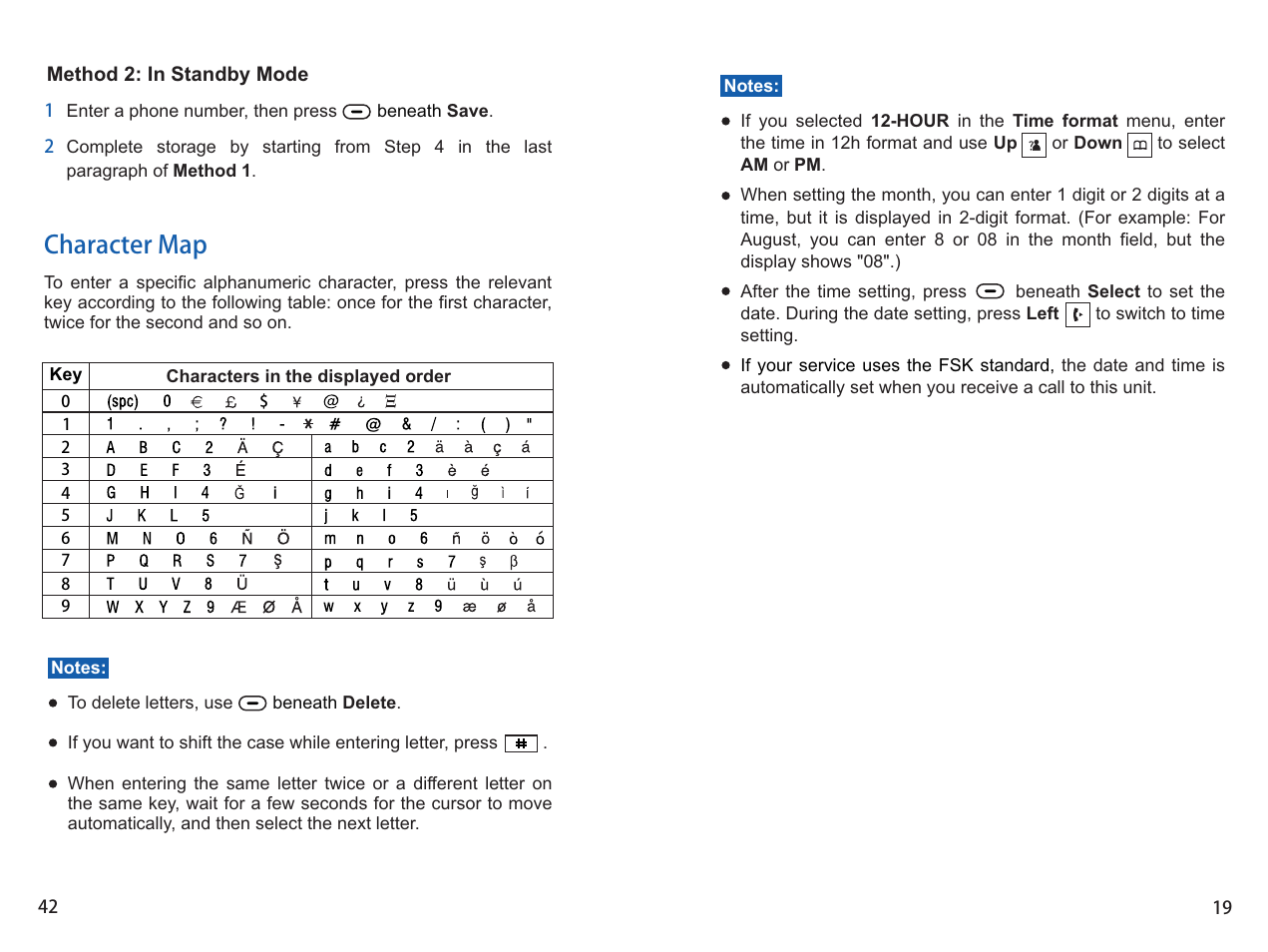 Character map | iCreation i-700 User Manual | Page 43 / 62
