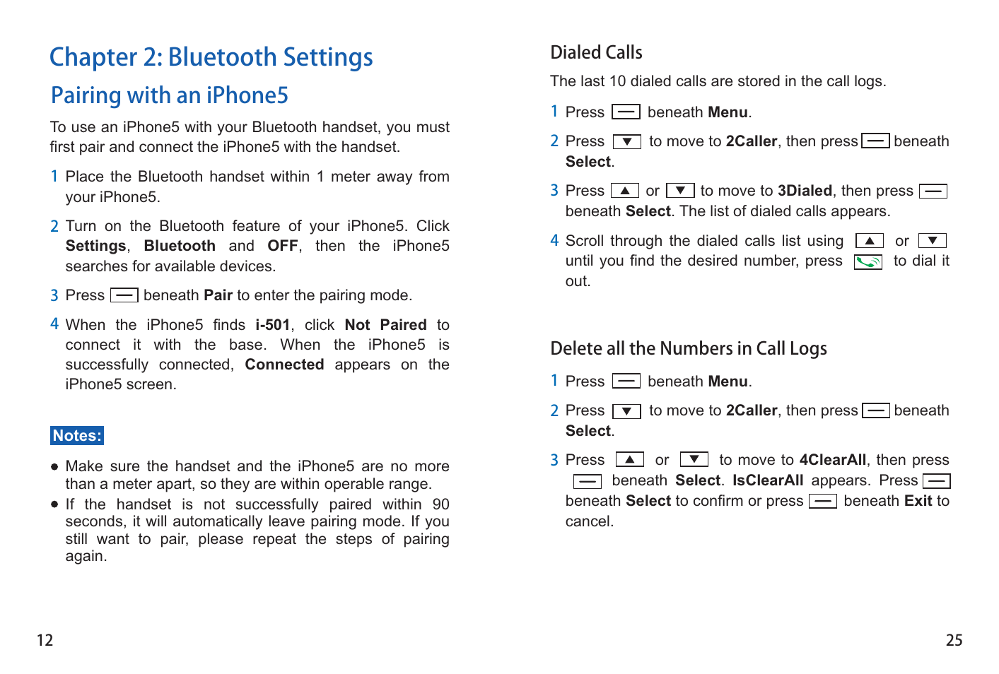 Chapter 2: bluetooth settings, Pairing with an iphone5 | iCreation i-501 User Manual | Page 13 / 38