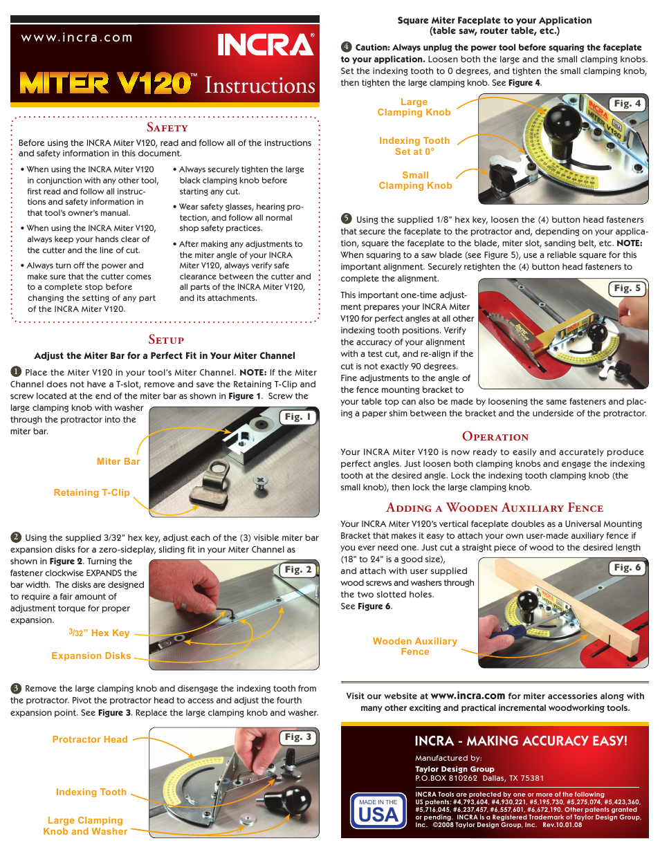 INCRA Miter V120 User Manual | 1 page