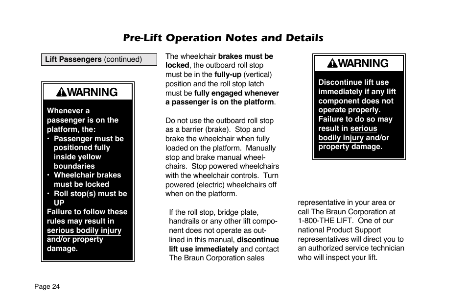 Warning | Braun 6 User Manual | Page 26 / 45