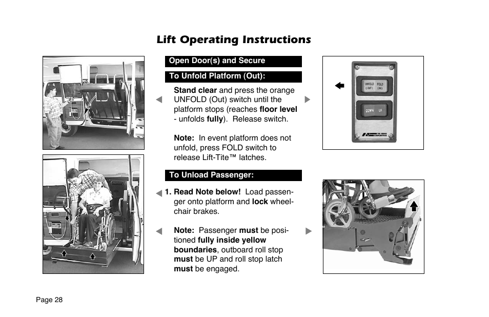 Lift operating instructions | Braun 6 User Manual | Page 30 / 45