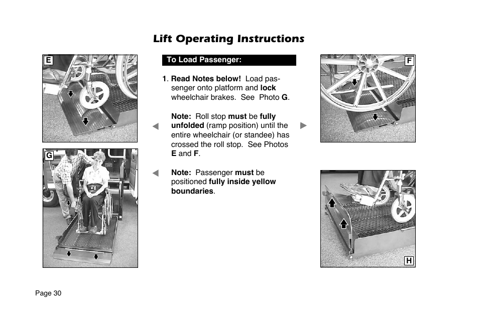 Lift operating instructions | Braun 6 User Manual | Page 32 / 45