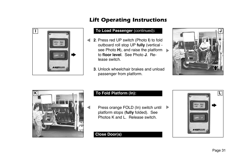 Lift operating instructions | Braun 6 User Manual | Page 33 / 45