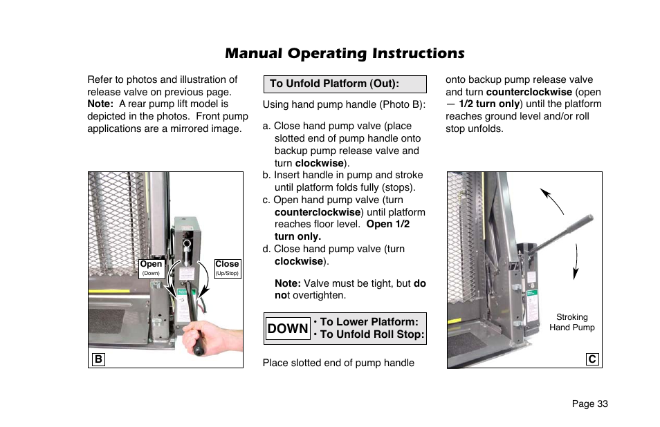 Manual operating instructions, Down | Braun 6 User Manual | Page 35 / 45