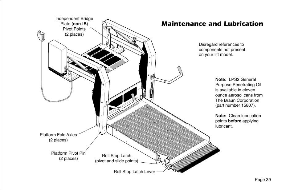 Maintenance and lubrication | Braun 6 User Manual | Page 41 / 45