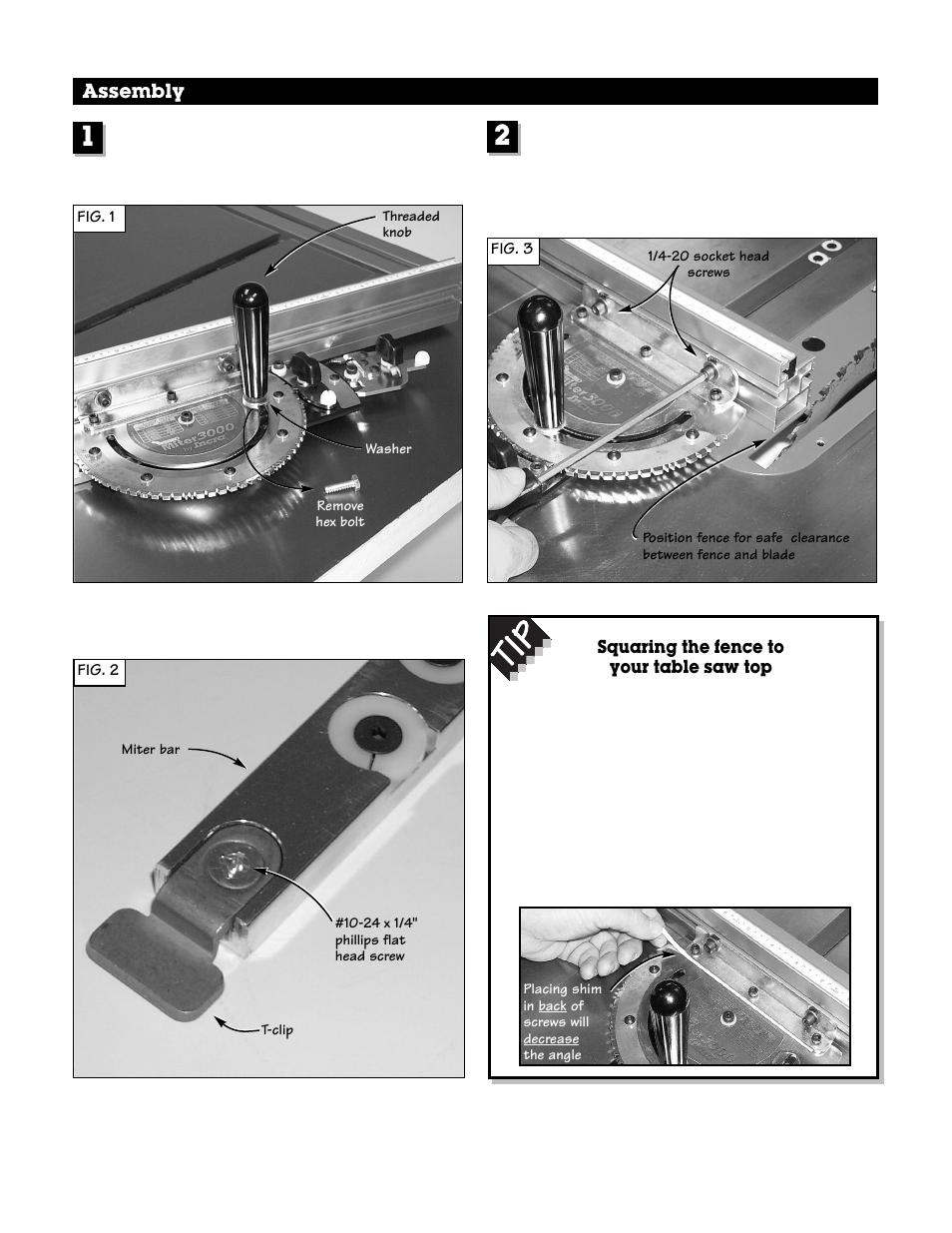 Assembly | INCRA Miter 3000 User Manual | Page 2 / 4