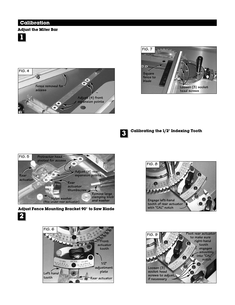 Calibration | INCRA Miter 3000 User Manual | Page 3 / 4