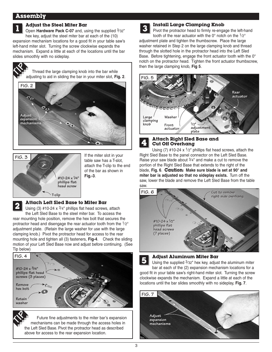 Assembly | INCRA Miter 5000 with Sled & Telescoping Fence User Manual | Page 3 / 8