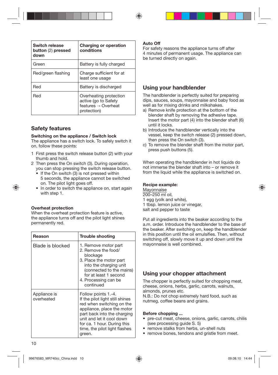 Braun Multiquick 7 MR740cc User Manual | Page 10 / 12