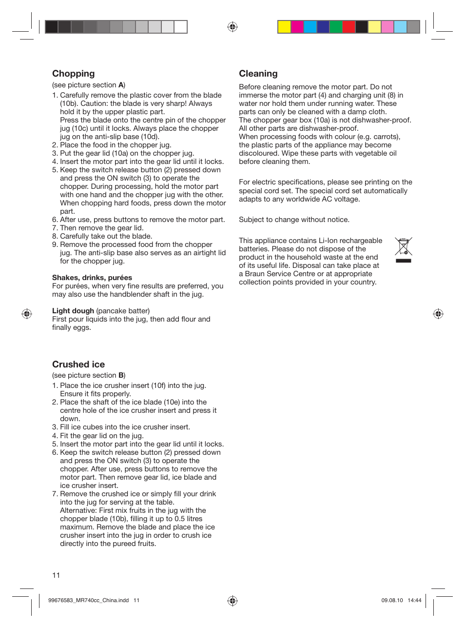 Braun Multiquick 7 MR740cc User Manual | Page 11 / 12