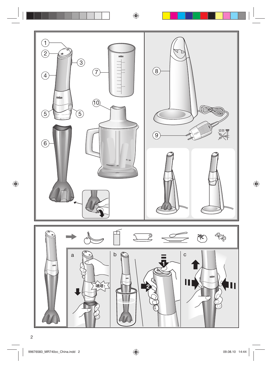 Braun Multiquick 7 MR740cc User Manual | Page 2 / 12