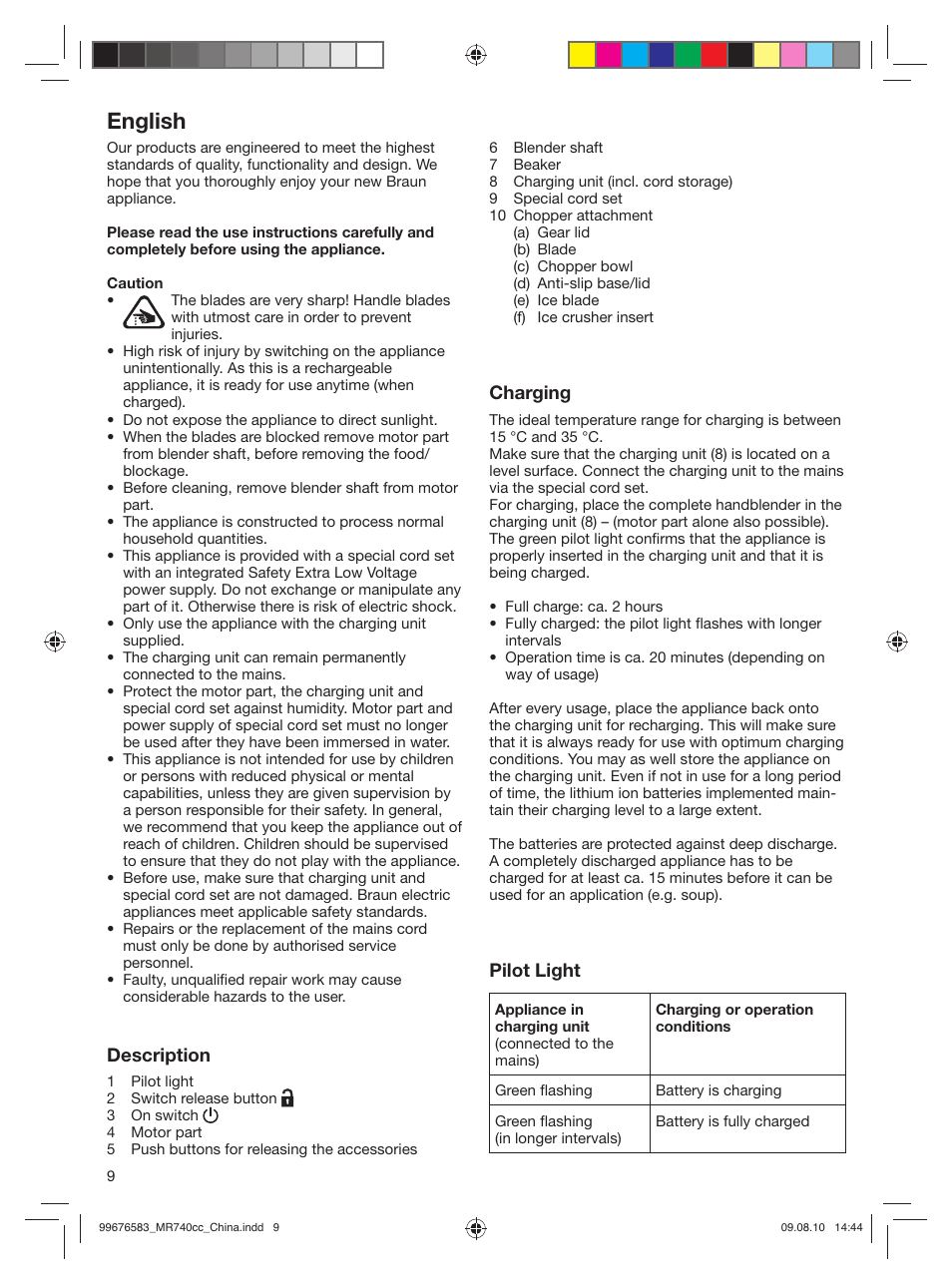 English | Braun Multiquick 7 MR740cc User Manual | Page 9 / 12